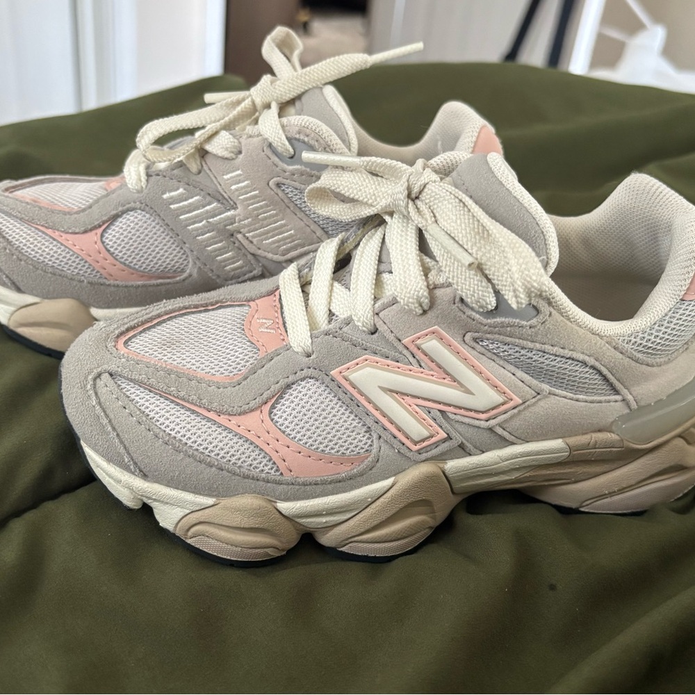 New Balance Beige and Pink Athletic Shoes